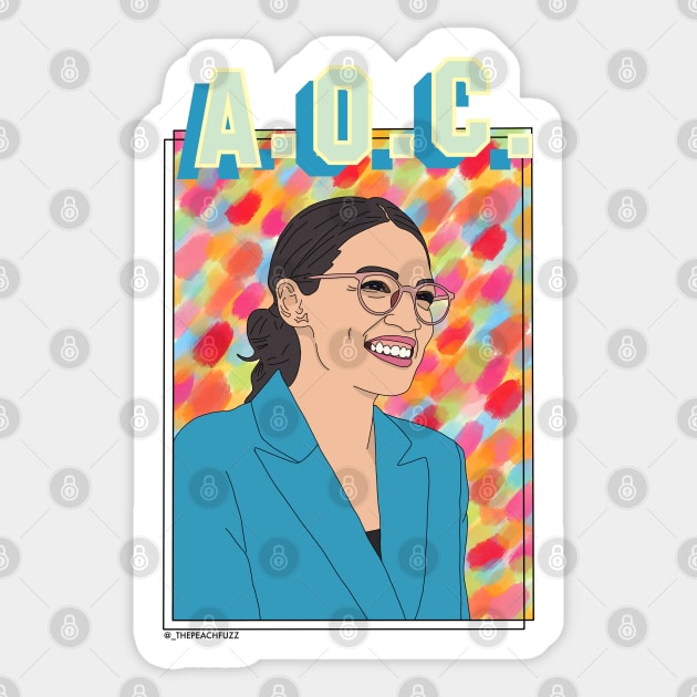 AOC is A-OK Sticker by ThePeachFuzz